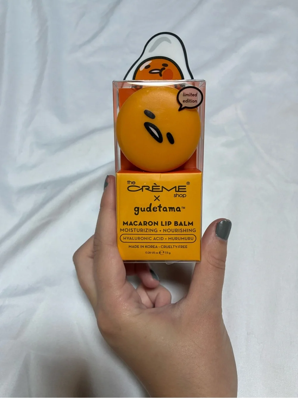 The Crème Shop Gudetama Macaron Lip Balm Limited Edition Pineapple Sherbert